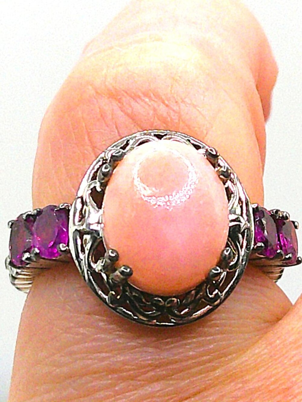 Peruvian Pink Opal Ring sz 6.75